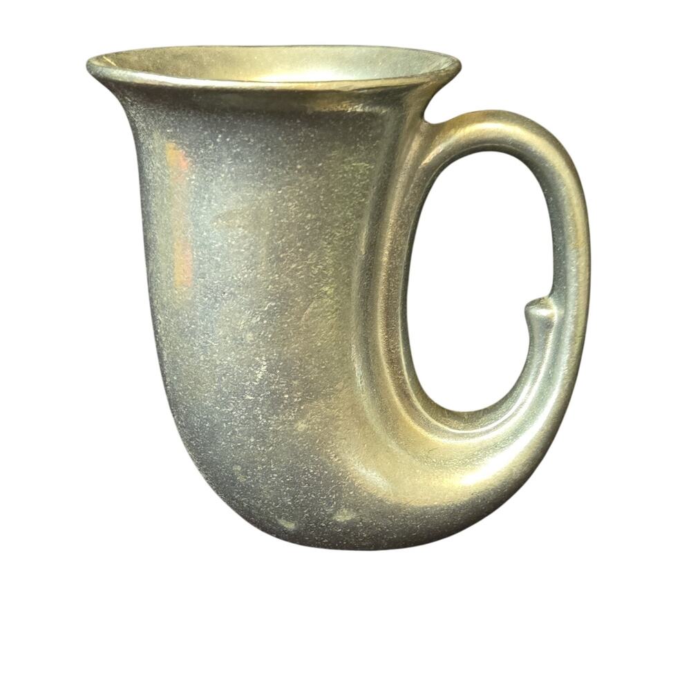 Vintage Metal Pewter Wilton Armetale French Horn 6" Mug Beer Stein Tankard Vase